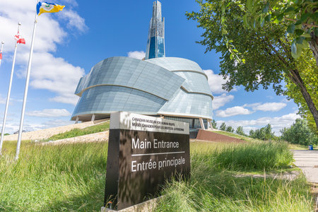 August 6 2022 - Winnipeg Manitoba Canada - The museum of Human rights complexのeditorial素材