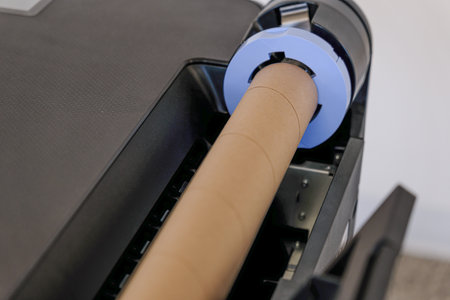 cardboard core for finished paper roll on a printer