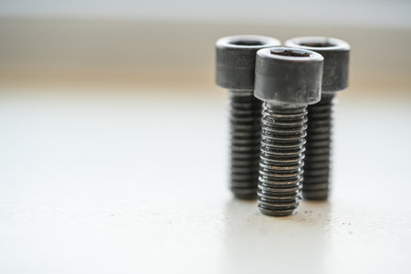 Metal Screws and bolts used to hold machinery togetherの写真素材
