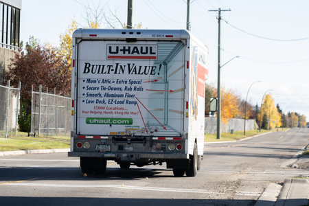 U Haul rental truck on Calgary Roadのeditorial素材