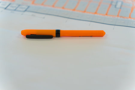 Orange Marker Highlighter used to markup blueprints