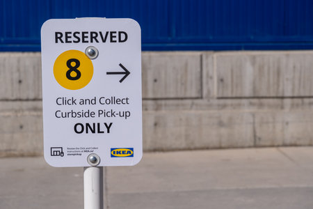 17 March 2024 - Calgary Alberta Canada - Ikea Click and collect sign