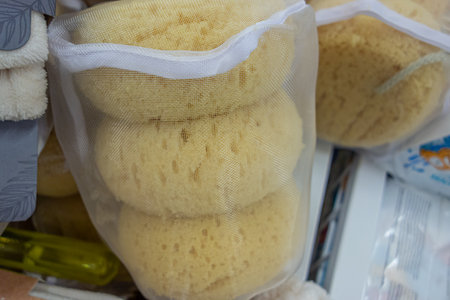 bath sponge loofah used to scrub body during shower