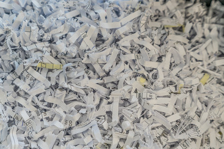 Shredded documents to keep secrets at officeの写真素材