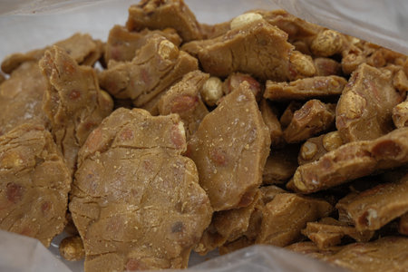 Peanut Brittle candy snack ready to eatの写真素材