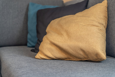 Cushions on a sofa at home - Interior designの写真素材