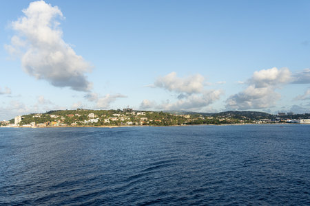 Panorama of Montego Bay Jamica and the coastの写真素材