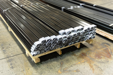 Pallet of Flashing building Materials in Factoryの写真素材