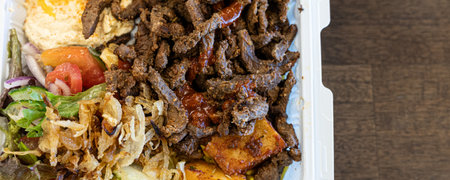 Arabic Lebanese Shawarma plate ready to eatの写真素材