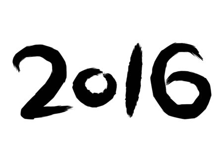 Writing brush letter of 2016のイラスト素材
