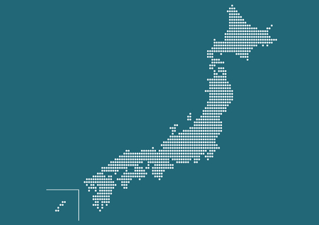Blue Map of Japanのイラスト素材
