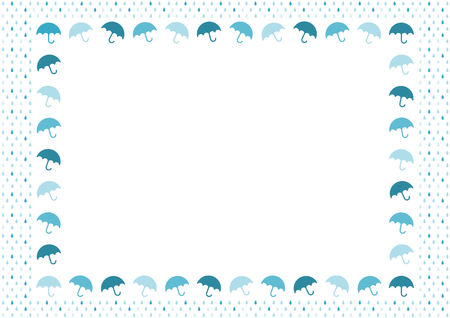 Rain and umbrella Background illustrationのイラスト素材