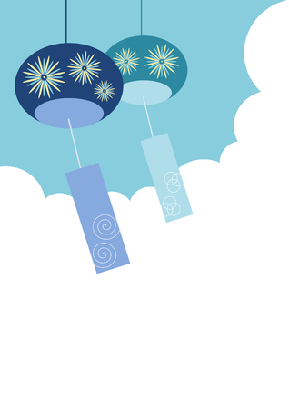 Wind-Bell and blue skyのイラスト素材