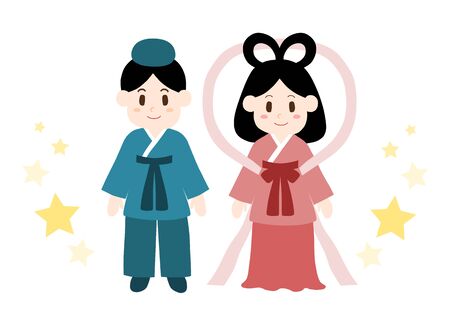 Illustration of the Star Festival Vegas and Altairのイラスト素材