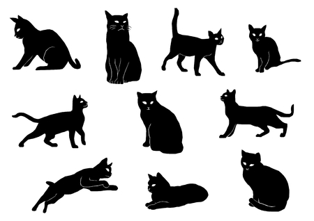 Illustration silhouette of the catのイラスト素材