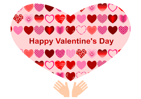 Illustration of Valentine's Day (hand and heart)のイラスト素材