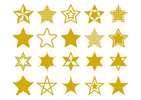 Illustration of star (gold)のイラスト素材