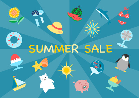 Illustration of summer sale.のイラスト素材