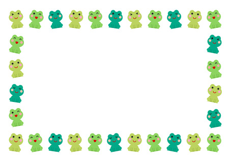 Illustration of frog (frame) vector illustration.のイラスト素材