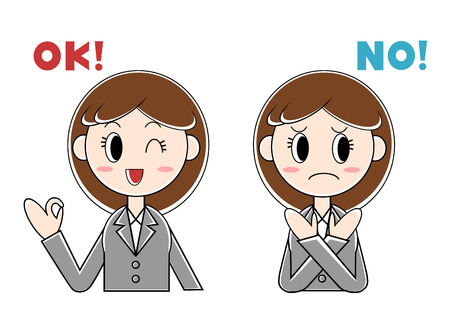 Illustration of businesswoman (O. K., no.)のイラスト素材
