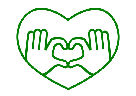 hand making heart signのイラスト素材