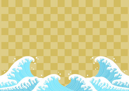 Wave and patternのイラスト素材