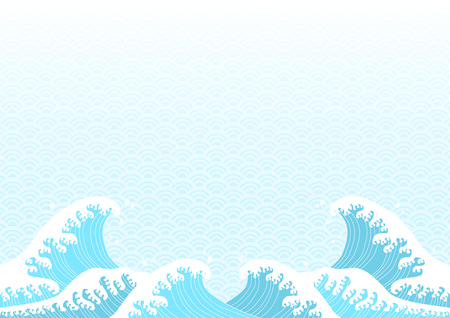 Wave and patternのイラスト素材