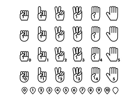 Illustration of fingers (count up to)のイラスト素材