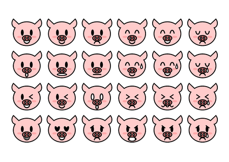 Illustration of pig: faceのイラスト素材