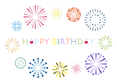 Happy birthday: Fireworks designのイラスト素材