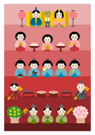 Illustration of Hinamatsuri: The Doll's Festival in Japanのイラスト素材