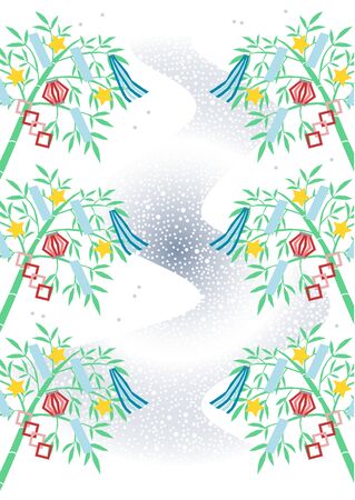 Illustration of the Star Festival. Ets and The Milky Way.のイラスト素材