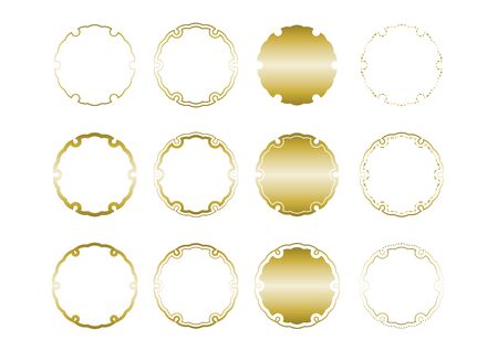 Japanese traditional pattern. Frame set. Vector illustration.のイラスト素材