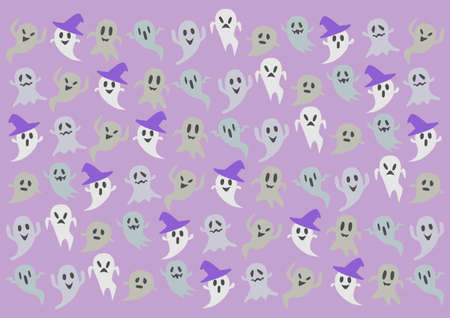 Halloween. Vector illustration of ghost. Background pattern.
