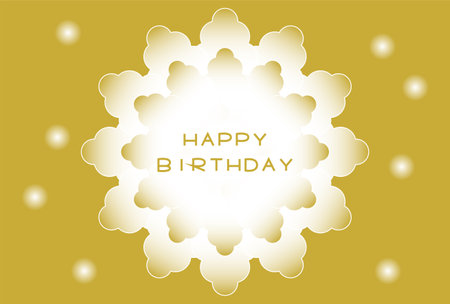 Vector illustration of Happy birthday. Gold floral design. Birthday card.のイラスト素材