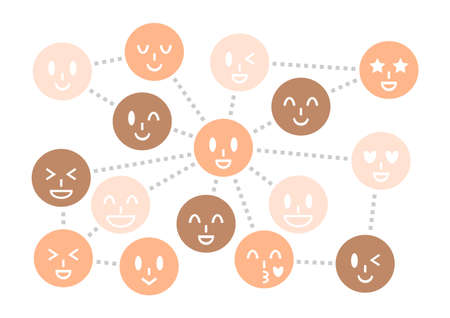 Vector illustration of face icon. Relationships, communication.のイラスト素材