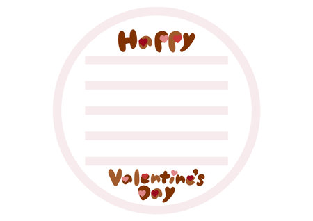 Vector illustration of Valentine's Day. Round design. Message card, greeting card.のイラスト素材
