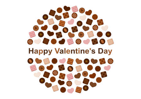 Vector illustration of Valentine's Day. Chocolatey design. Poster, flyer, greeting card.のイラスト素材