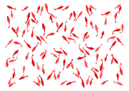 Goldfish pattern. Vector illustration. Background design.のイラスト素材