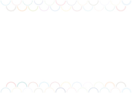 Pale colored semicircular pattern background illustration. Designs such as dots and stripes. Vector illustration. white background.のイラスト素材