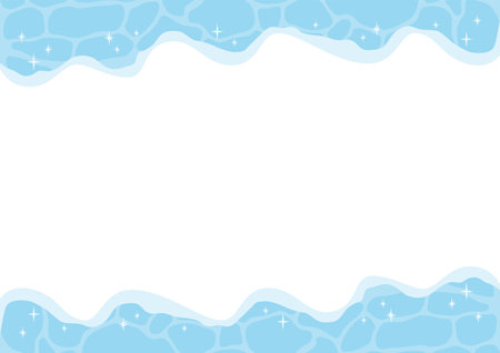 Vector illustration of sparkling beach. Frame design for summer images. White background.のイラスト素材