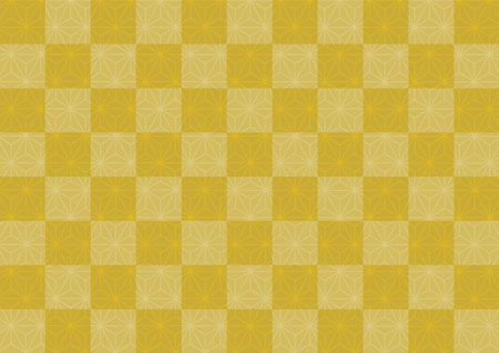 Vector illustration of traditional Japanese pattern. Golden seamless background pattern. For backgrounds, wallpapers, wrapping paper and fabrics.のイラスト素材