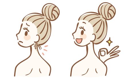 Hair removal before and after napeのイラスト素材