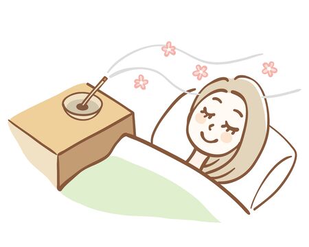 A woman who sleeps in a nice scentのイラスト素材