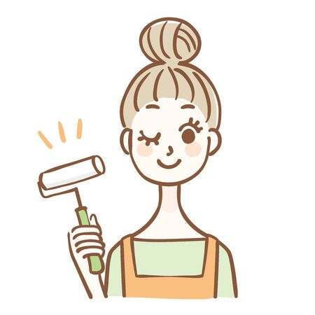 Illustration of a housewife cleaningのイラスト素材