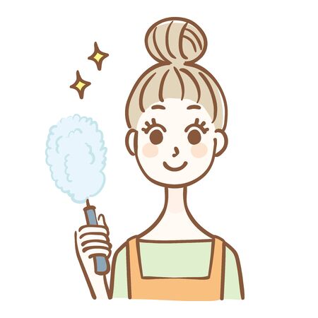 Illustration of a housewife cleaningのイラスト素材