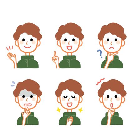 Various facial expressions of menのイラスト素材