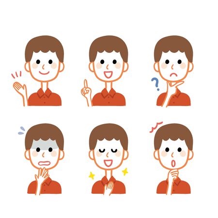Various facial expressions of menのイラスト素材