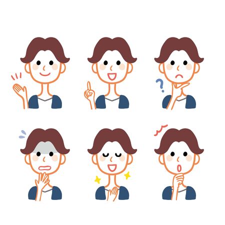 Various facial expressions of menのイラスト素材