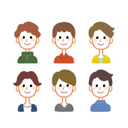 Multiple men icons illustration setのイラスト素材